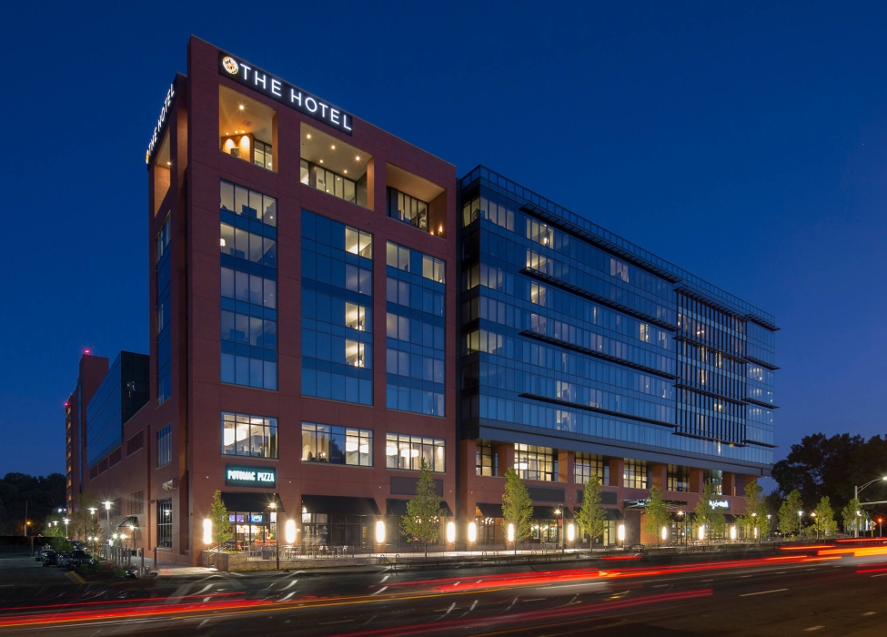 night view of The Hotel exterior of building